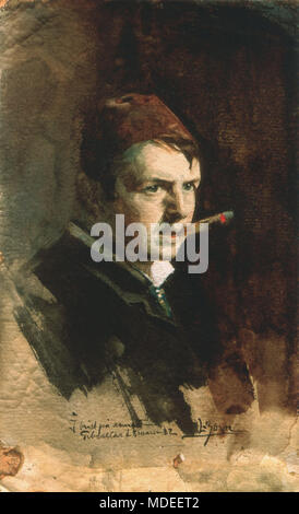 Zorn Anders - Self Portrait with Cigar Banque D'Images