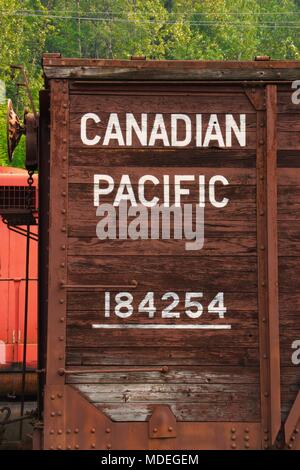 Des wagons de marchandises du Canadien Pacifique abandonné, Close up Banque D'Images