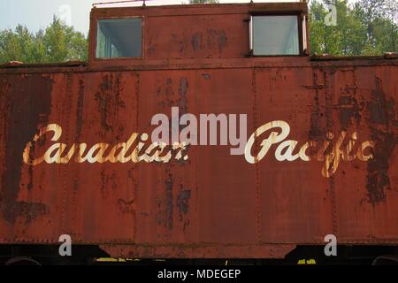 Rusty Red Wagon de marchandises du Canadien Pacifique Banque D'Images