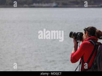 Young Girl taking photo - Touristes photographiant - Travel Concept - copy space Banque D'Images