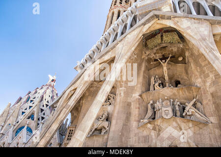 Sagrada Familia, Barcelona, Espagne (façade de la passion) Banque D'Images