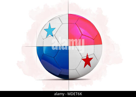 Art numérique croquis d'un ballon de soccer avec drapeau de l'équipe. Panama, Amérique Centrale Banque D'Images