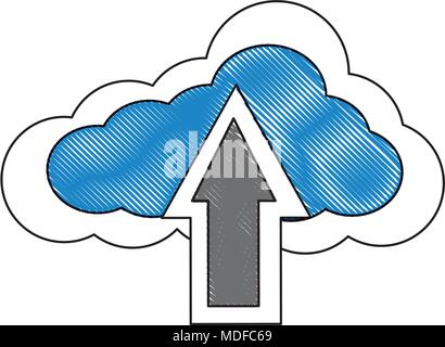 Téléchargement de données d'informations informatique en nuage Illustration de Vecteur