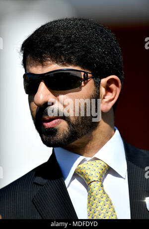 Trainer Saeed bin Suroor durant la troisième journée de la Bet365 Craven Réunion à Newmarket Racecourse. Banque D'Images