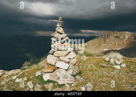 Pile de roches sur une montagne Banque D'Images