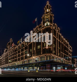 Harrods de nuit Banque D'Images