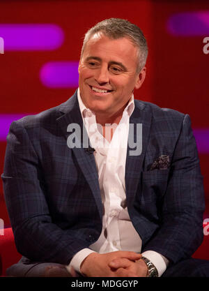 Matt LeBlanc pendant le tournage de The Graham Norton Show à la London Studios, le sud de Londres, pour être diffusé sur BBC One le vendredi soir. Banque D'Images