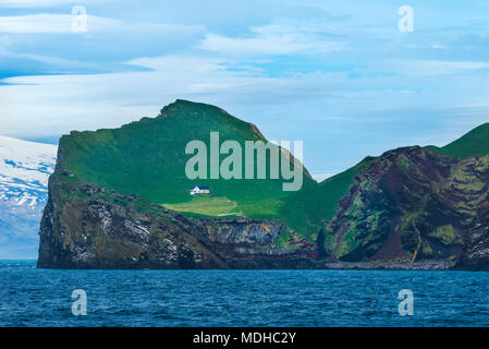 Maison Ellirey les chasseurs de macareux sur l'île ; Îles Westman, Islande Banque D'Images