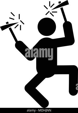 Glyphe de l'alpiniste. icône icône vecteur style plat. Illustration de Vecteur