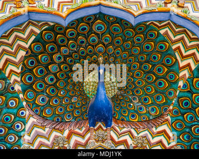 Peacock Gate, City Palace, Jaipur, Rajasthan, Inde Banque D'Images