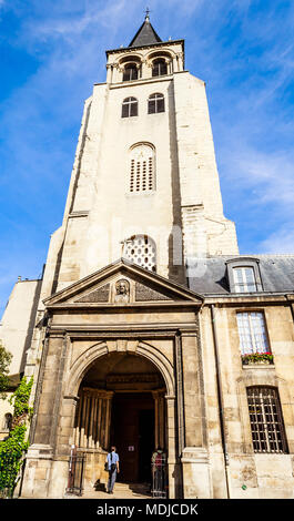 Vue de l'Abbaye Saint-Germain-des-Prés, l'abbaye romane d'une église bénédictine médiévale situé sur la Rive Gauche à Paris Banque D'Images