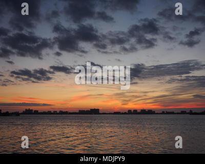 Coucher du soleil à Clearwater, Floride, USA, 2017 © Katharine Andriotis Banque D'Images