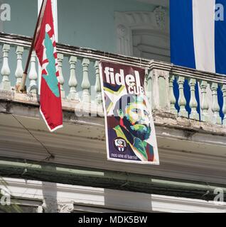 Cienfuegos, Cuba. 24 Nov, 2017. Un panneau rappelant une rue près de Cienfuegos à la fin du leader révolutionnaire cubain Fidel Castro. (24 novembre 2017) | dans le monde entier : dpa Crédit/Alamy Live News Banque D'Images