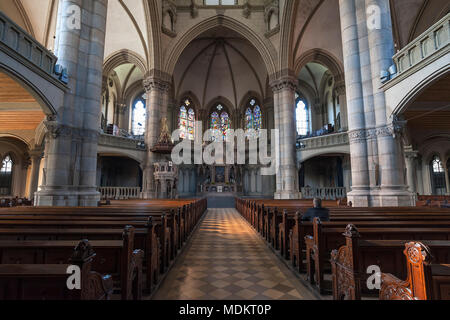 Intérieur, de l'église paroissiale luthérienne Lukas, aussi Lukaskirche, Munich, Haute-Bavière, Bavière, Allemagne Banque D'Images