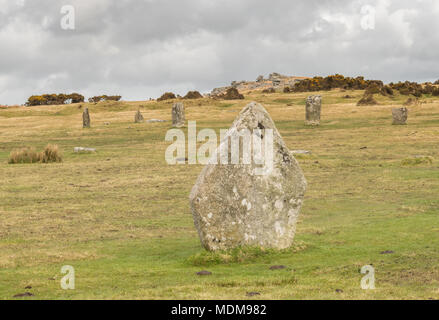 The Hurlers Stone Circle, Bodmin Moor, Cornwall, UK Banque D'Images