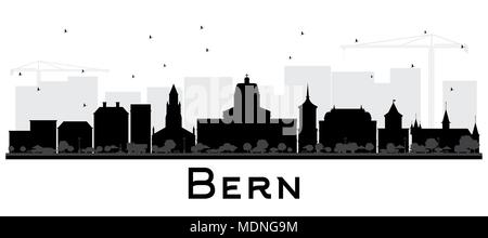 Berne Suisse Ville avec des bâtiments noir isolé sur blanc. Vector Illustration. Les voyages d'affaires et tourisme Concept Illustration de Vecteur