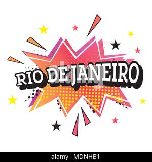 Rio de Janeiro texte comique dans Pop Art Style. Vector Illustration. Illustration de Vecteur