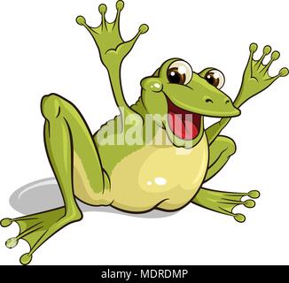 Funny frog isolated on white. Ce vecteur illustration peut être utilisé comme une impression sur T-shirt pour enfants ou d'autres utilisations Illustration de Vecteur