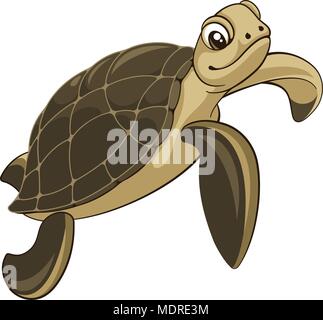 Vector illustration d'une tortue de mer isolated on white Illustration de Vecteur