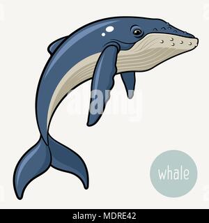 Big blue whale. Ce vecteur illustration peut être utilisé comme une impression sur T-shirt pour enfants ou d'autres utilisations Illustration de Vecteur