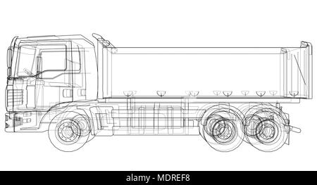 Camion européen vecteur décrit Illustration de Vecteur