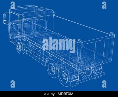 Camion européen vecteur décrit Illustration de Vecteur