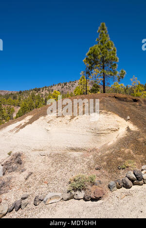 Pierre ponce formations de roche volcanique sculptées et érodées par le vent et l'eau dans le paysage lunaire, Paisaje Lunar, parc naturel salon à Vilaflor, Tenerife, Banque D'Images