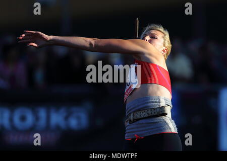 Lucerne, Suisse. 17th, 2012. Vira Rebryk de l'Ukraine en action au cours de la féministe du javelot cas de la réunion une compétition d'athlétisme à Banque D'Images