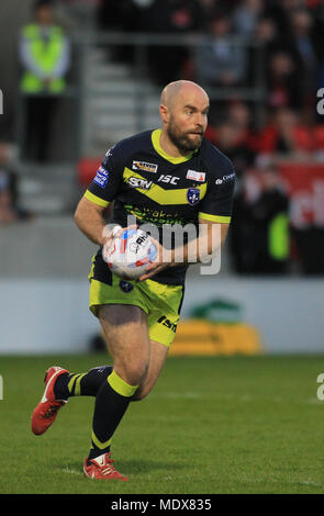 20 avril 2018, Stade AJ Bell, Manchester, Angleterre ; Betfred Super League rugby, Salford Red Devils v Wakefield Trinity ; Liam Finn de Wakefield Trinity Crédit : News Images /Alamy Live News Banque D'Images