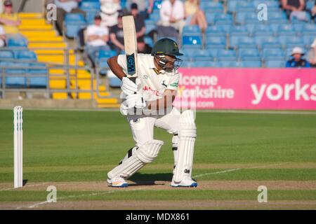 Leeds, Angleterre, 20 avril 2018. Samit Patel batting pour Limburg contre Yorkshire le premier jour du county championship match à Emerald Headingley, Leeds. Crédit : Colin Edwards/Alamy Live News. Banque D'Images