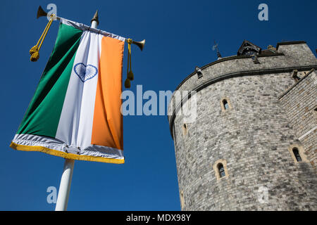 Windsor, Royaume-Uni. 20 avril, 2018. Le drapeau de l'Inde vole à l'extérieur du château de Windsor au cours de la réunion des chefs de gouvernement du Commonwealth Retraite des dirigeants. Banque D'Images