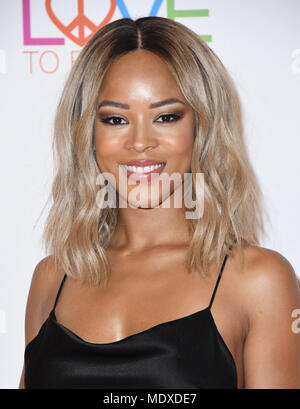 Beverly Hills, CA, USA. Apr 20, 2018. 20 avril 2018 - Los Angeles, Californie - Serayah. 25e course annuelle pour effacer MS gala tenu au Beverly Hilton Hotel Crédit photo : Birdie Thompson/AdMedia Crédit : Birdie Thompson/AdMedia/ZUMA/Alamy Fil Live News Banque D'Images