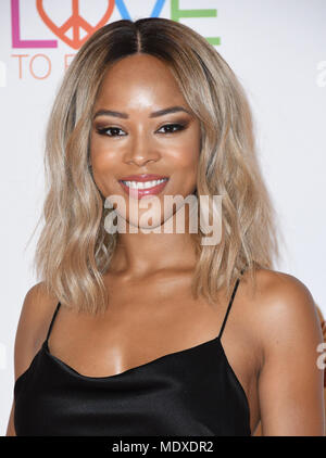 Beverly Hills, CA, USA. Apr 20, 2018. 20 avril 2018 - Los Angeles, Californie - Serayah. 25e course annuelle pour effacer MS gala tenu au Beverly Hilton Hotel Crédit photo : Birdie Thompson/AdMedia Crédit : Birdie Thompson/AdMedia/ZUMA/Alamy Fil Live News Banque D'Images