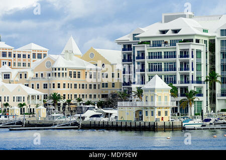 Afficher le long de la front de Hamilton, Bermudes. Banque D'Images