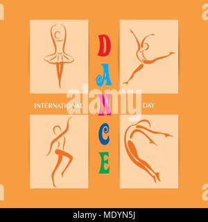 Vector Illustration de la Journée internationale de la danse, la conception de brochures, magazines et bannières commerciales. Illustration de Vecteur