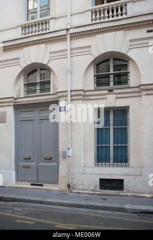 Paris, 1e arrondissement, 36 rue montpensier, bâtiment où Jean Cocteau a vécu, et aussi Mireille et Emmanuel Berl Banque D'Images