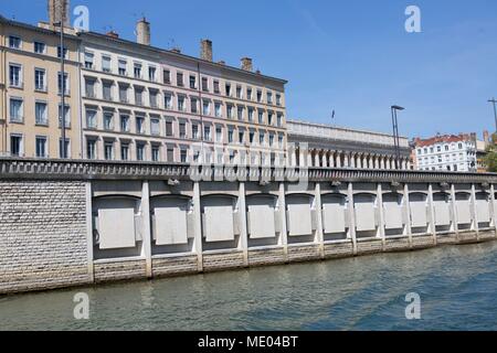 France, Lyon, quais de la Saône, quai Romain Rolland, Banque D'Images