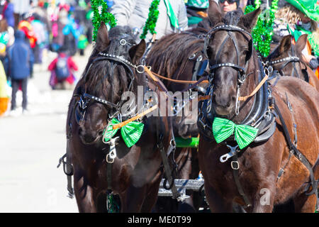 Défilé de la St-Patrick Richmond,Qc. Canada Banque D'Images