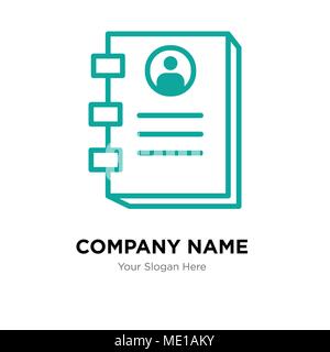 Contact book company logo design, modèle de business entreprise icône vecteur Illustration de Vecteur
