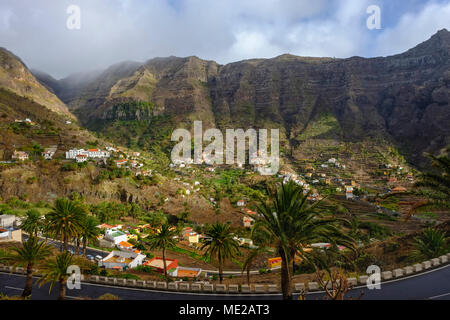 Haute vallée avec Lomo del Balo, Valle Gran Rey, La Gomera, Canary Islands, Spain Banque D'Images