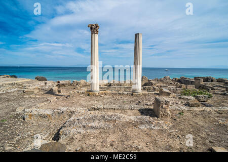 Vue archéologique Tharros, Sardaigne, Italie Banque D'Images