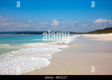 Belle plage de sable blanc de Hyams, mondes whitest sand beach, Jervis Bay, New South Wales, Australie Banque D'Images