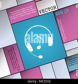 L'icône casque signe. Une télévision moderne style pour votre conception. Vector illustration Illustration de Vecteur