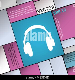 L'icône casque signe. Une télévision moderne style pour votre conception. Vector illustration Illustration de Vecteur
