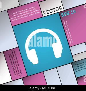 L'icône casque signe. Une télévision moderne style pour votre conception. Vector illustration Illustration de Vecteur