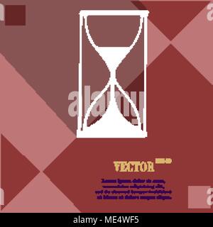 Icône en forme de sablier symbole sur fond géométrique abstrait rouge avec de grandes ombres. Vector illustration Illustration de Vecteur