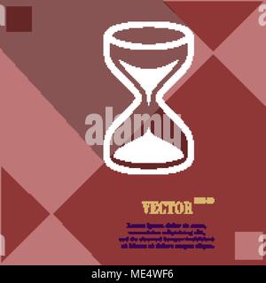 Icône en forme de sablier symbole sur fond géométrique abstrait rouge avec de grandes ombres. Vector illustration Illustration de Vecteur