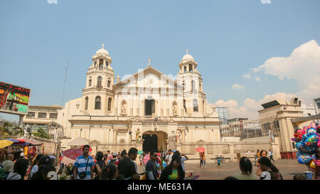 Manille, Philippines - Le 5 janvier 2018 : Façade de l'église Saint-Sébastien, à Manille. Banque D'Images