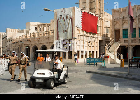 Les vieux bâtiments dans le centre-ville, le Souk Waqif, Doha, Qatar Banque D'Images