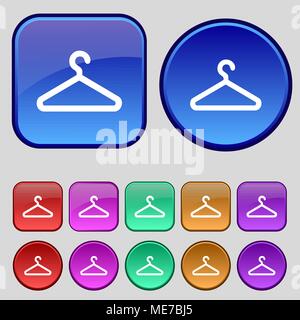 Icône cintre signe. Une série de douze boutons vintage pour votre conception. Vector illustration Illustration de Vecteur